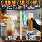 Set Of 6 Inverted Condiment Squeeze Bottles 16 Oz – Upgraded Design With Added Sealing Gaskets, Self-Closing Valve, Easy-To-Fill Clear Bottles For Sauces, Dressings, Ketchup, Mustard For Everyday Use