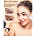 Eyebrow Trimmer & Facial Hair Removal for Women: 2 in 1 Painless Rechargeable Eyebrow Razor with Built-in LED Light, Electric Face Shaver - Perfect for Peach Fuzz, Upper Lip, Chin & Sensitive Skin