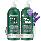Kesmedik Tea Tree Body Wash Maxtherapy With Lavender & 100% Tea Tree Oil For Skin, Cleans, Soothes And Refreshes Sensitive, Itchy Skin, Body & Foot Soap For Men & Women, 2-Pack, Limited Edition