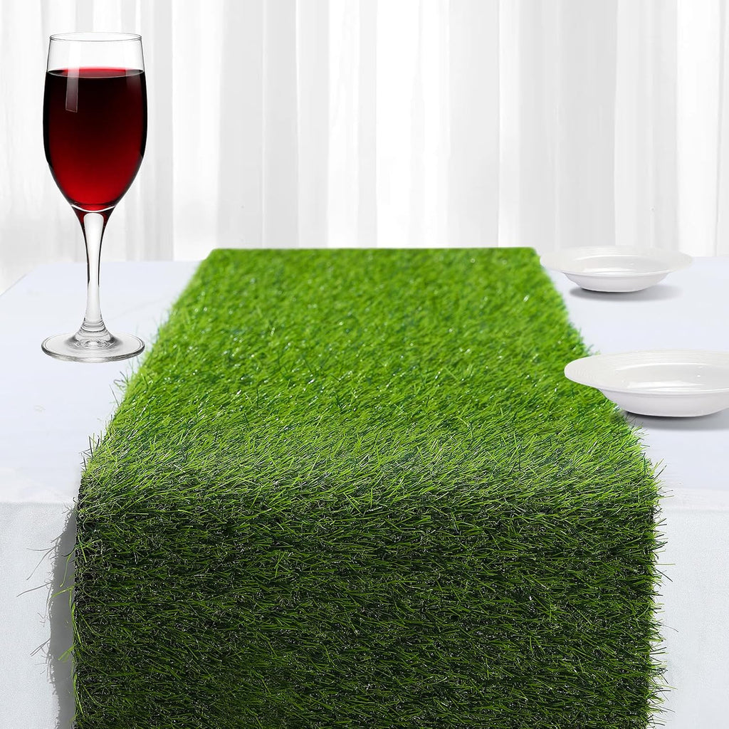 Artificial Grass Table Runner, 13 X 36 In Turf Table Runner - Realistic Faux Grass Runner For Golf Party, Wedding, Baby Shower, Indoor Outdoor Decor