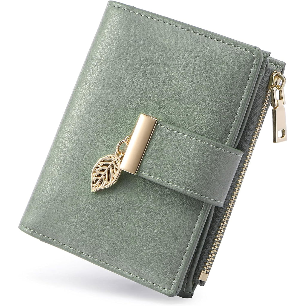 Small Wallet Women Rfid Blocking Leather Bifold Wallet Credit Card Holder For Women Ladies Compact Wallet Mini Purse With Zipper Pocket