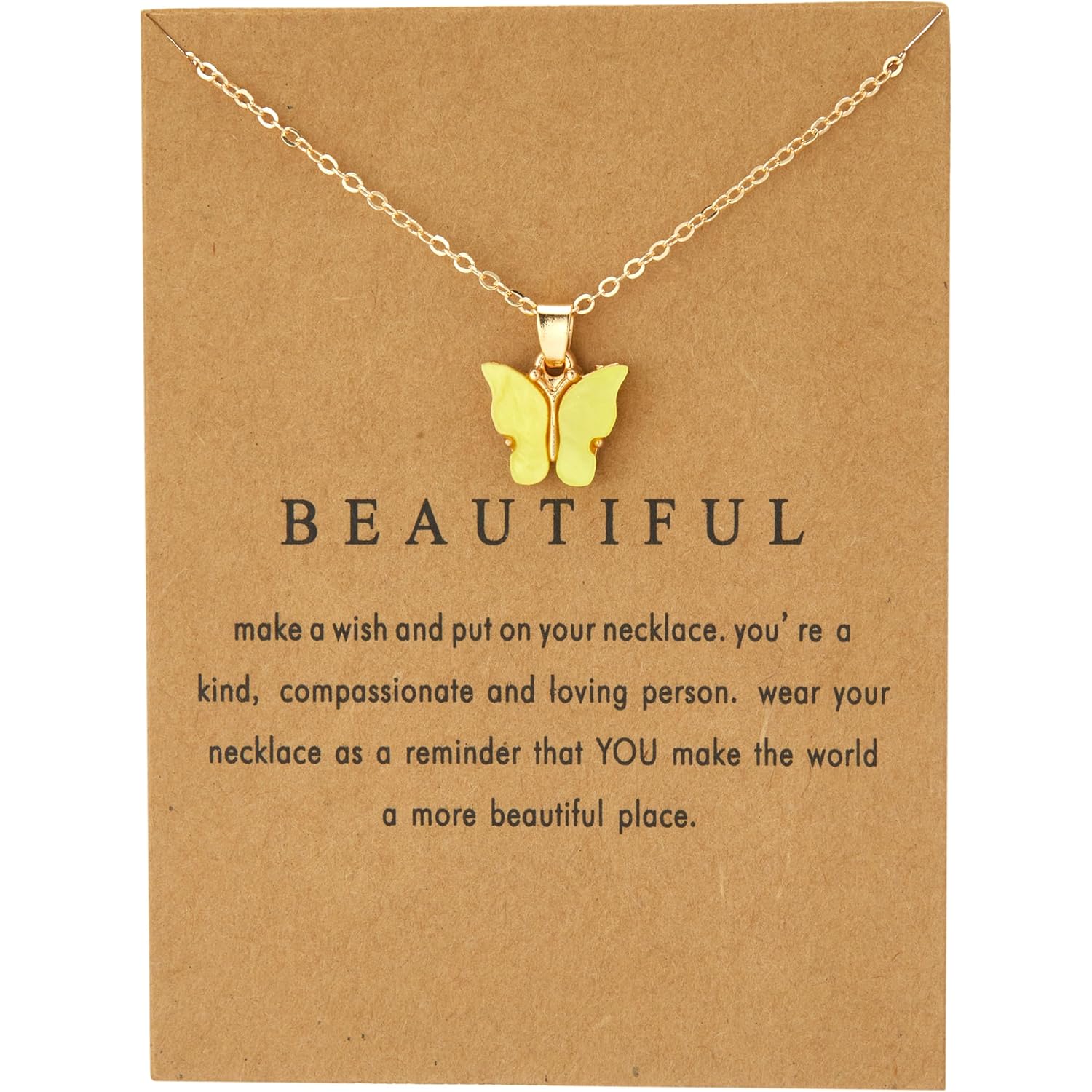 9 pcs Colorful Butterfly Pendant Necklace for Women Bohemian Acrylic Adjustable Retro Card Clavicle Chain Insect Animal Necklace Friend Friendship Party Jewelry Gift