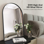 Brightify Arched Mirror, Arched Wall Mirror, 22 X 30 Inch Black Arch Mirror, Metal Frame Black Bathroom Mirror, Arched Top Bathroom Vanity Mirror For Living Room Bedroom Mantel Entryway Hallways