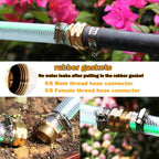 5/8" Barb Male & Female Brass Garden Hose Repair Kit, 2 Set | With Clamps Hose End Repair Connector, Durable Brass Fittings For 5/8" Hose, Garden Watering & Car Washing Repair