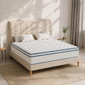 King Size 12 Inch Individual Pocket Coil Hybrid Mattress, Quilted Breathable Cover, Medium-Soft, Compressed Mattress In A Box, No Fiberglass, 76" X 80"