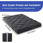 Jamdok 6" Full Size Pillow Top Futon Mattress Replacement(Frame Not Included), Gel Memory Foam, Removable Cover(71X52X6)