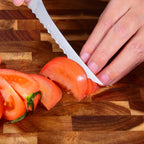 Omesata Tomato Knife, Tomato Slicing Knives Serrated Blade from High Carbon Stainless Steel for Smooth Cutting Tomatoes, Vegetables and Fruits