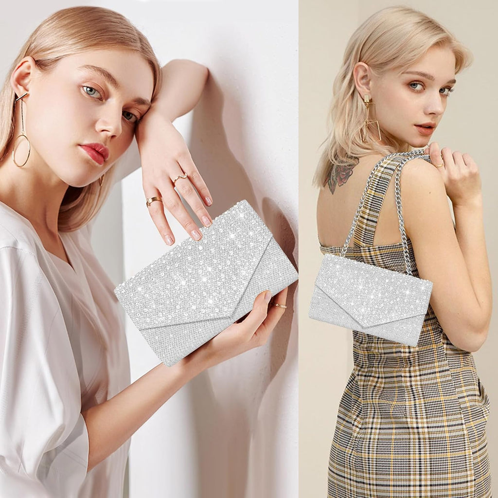 Clutch Purses For Women Rhinestone Evening Bags Crossbody Envelope Handbags For Wedding Cocktail Prom Party