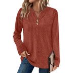 Womens Sweaters Lightweight Long Sleeve Shirts V Neck Tops with Button Fall Outfits 2025