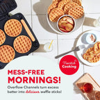 Dash Multi Mini Waffle Maker - Makes Four Waffles At Once For Family Breakfasts - Dual Nonstick Heating Plates & Easy-Release Surface - Compact & Fast-Heating - Graphite