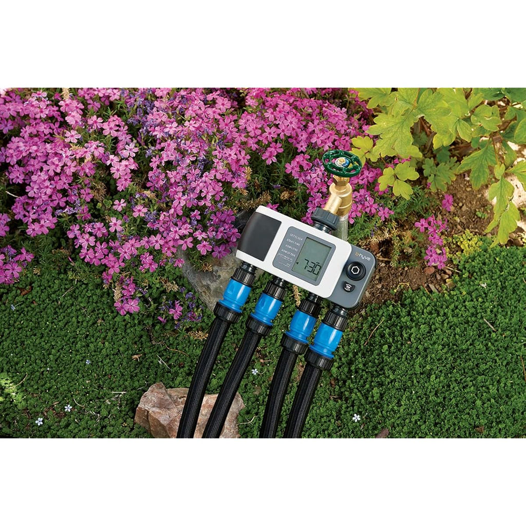 Orbit B-Hyve Xd 4-Port Smart Hose Watering Timer - App Controlled - Smart Weathersense - Bluetooth Sprinkler Timer With Remote Control - Multi Outlet Yard Irrigation System - 24634
