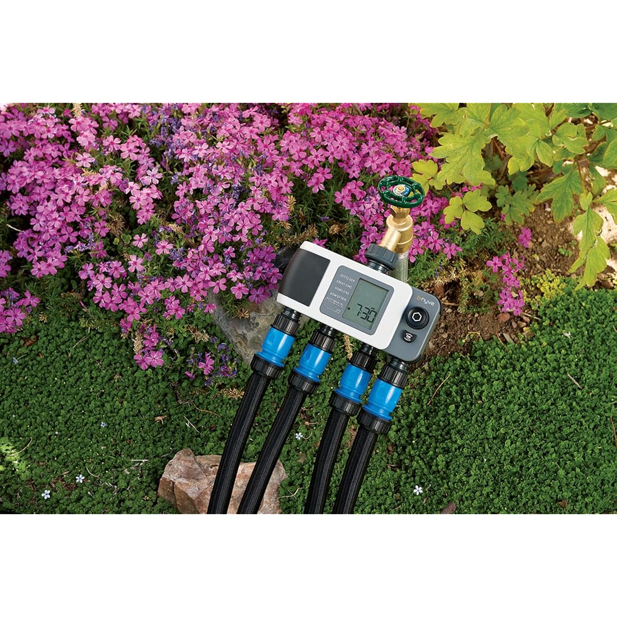 Orbit B-Hyve Xd 4-Port Smart Hose Watering Timer - App Controlled - Smart Weathersense - Bluetooth Sprinkler Timer With Remote Control - Multi Outlet Yard Irrigation System - 24634