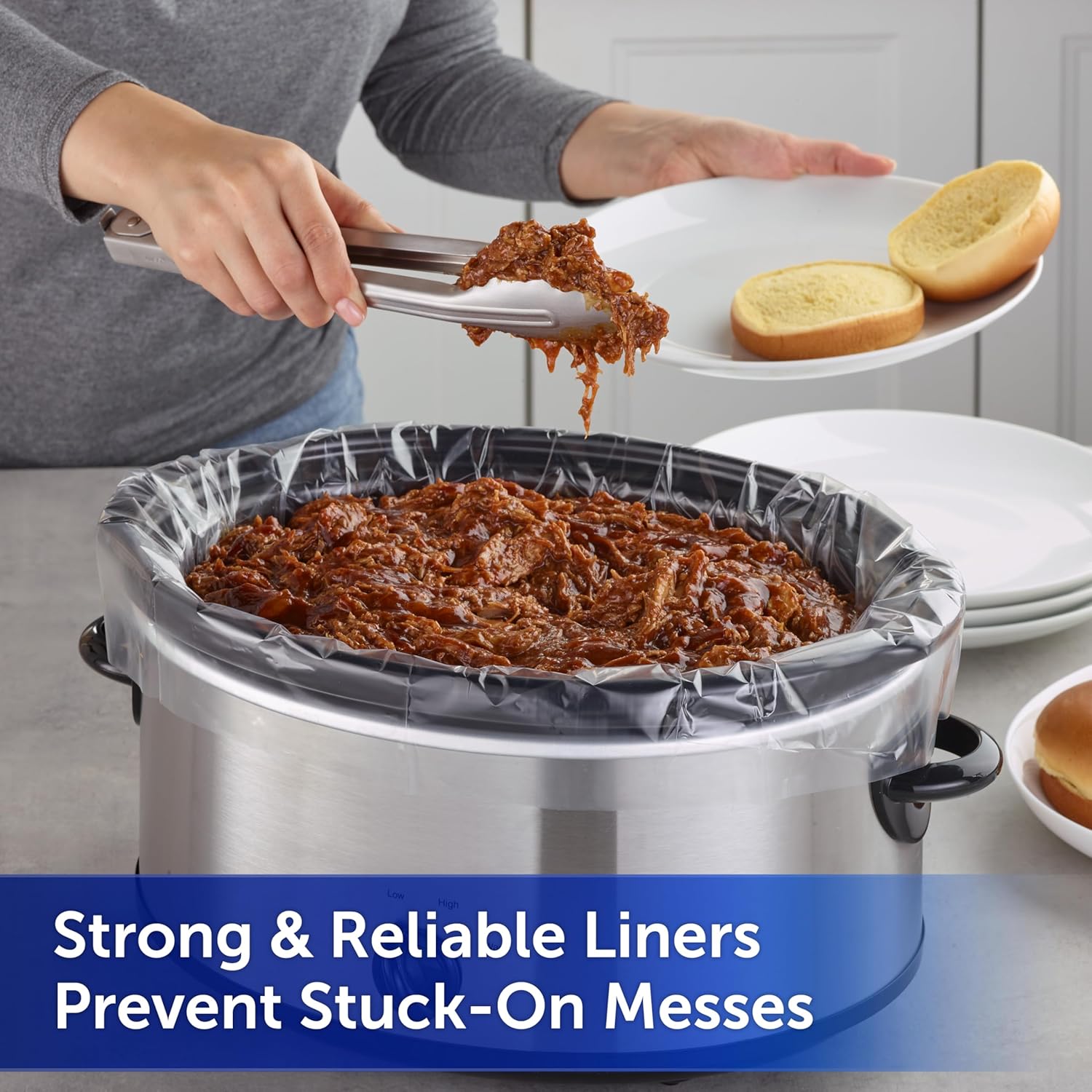 Reynolds Kitchens Bulk Slow Cooker Liners, 20 Count, Fits 3-8 Quart Round and Oval Slow Cookers, Regular Size, BPA-Free Nylon Blend Construction, Heat-Resistant Up to 400F, Prevents Stuck on Food