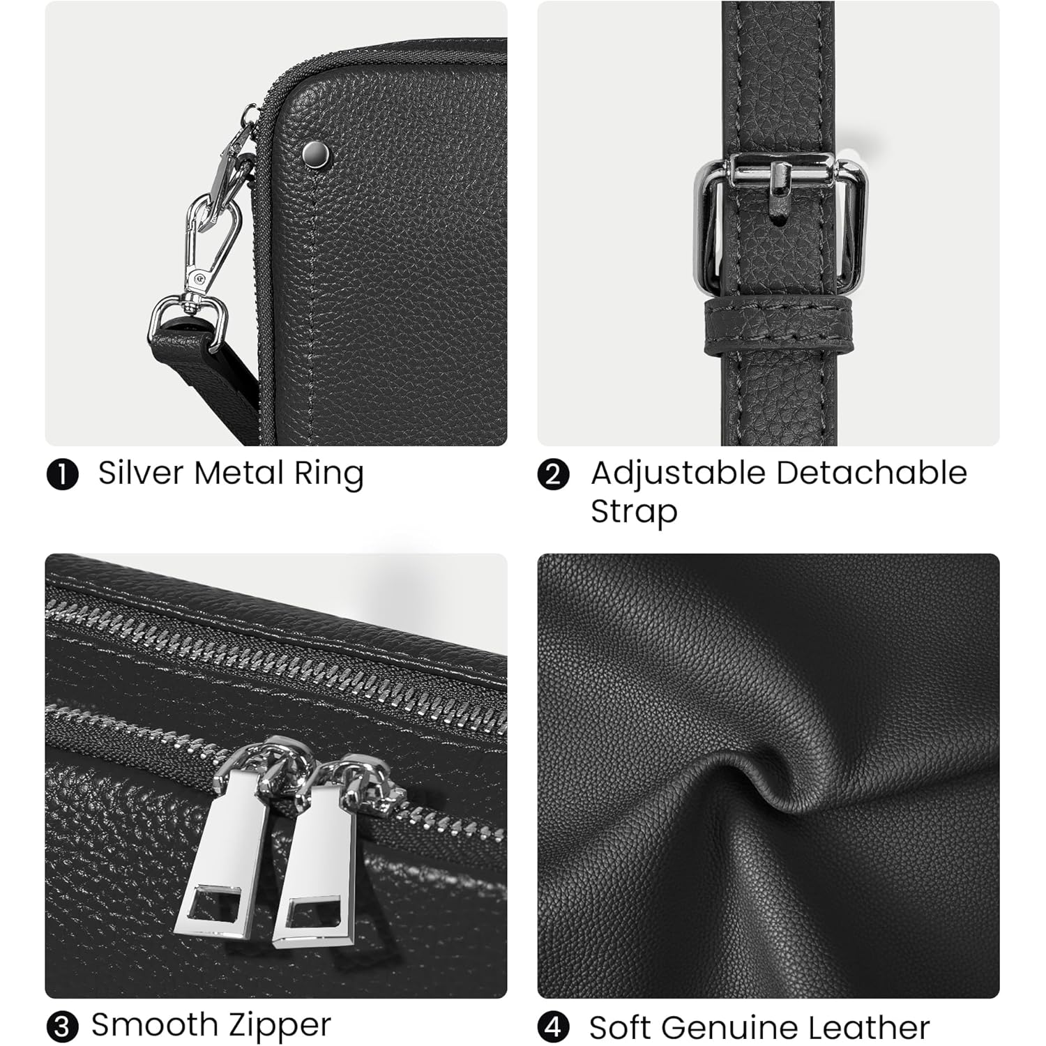 befen Genuine Leather Crossbody Bags for Women, Purses with Built in RFID Wallet Woman Camera Shoulder Bag Handbags | Genuine Leather, Built in RFID Wallet, Genuine Leather, Built in RFID Wallet