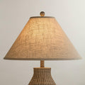 Fine Burlap Large Empire Lamp Shade (Pre-Assembled) 6" Top X 19" Bottom X 10.5" High X 12" Slant (Spider) Replacement With Harp And Finial