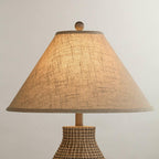 Fine Burlap Large Empire Lamp Shade (Pre-Assembled) 6" Top X 19" Bottom X 10.5" High X 12" Slant (Spider) Replacement With Harp And Finial