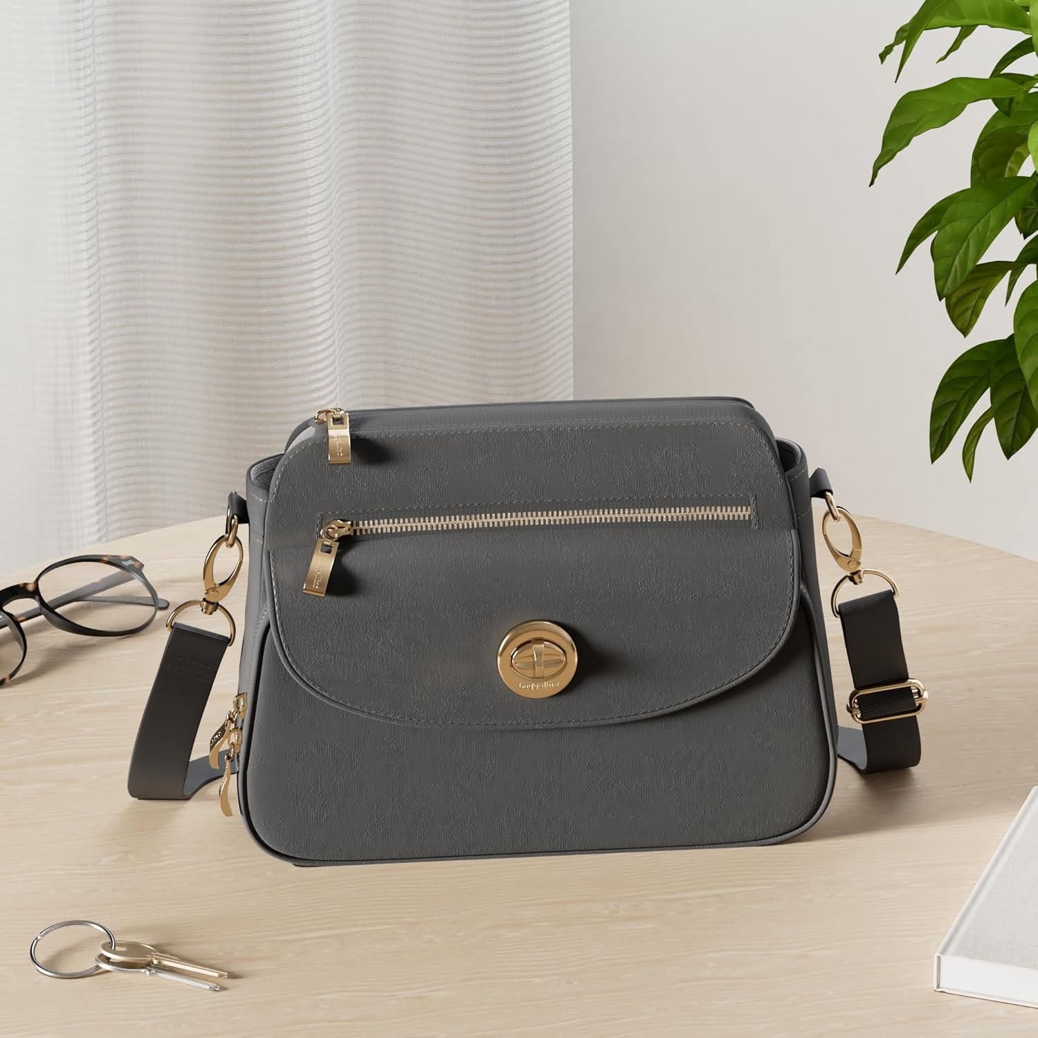 Baggallini Calais Crossbody Bags for Women 10x7 Lightweight Water-Resistant Travel Purse, RFID & Interior Organization