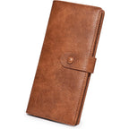 Unilily Slim Wallet Women RFID Blocking Vegan Leather Bifold Clutch Wallet Credit Card Holder with 2 ID Windows & Zip Pocket (Brown)
