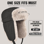 Winter Hat for Men Women Trapper Hat with Ear Flaps, Windproof Russian Trooper Hat for Cold Weather Hunting Skiing
