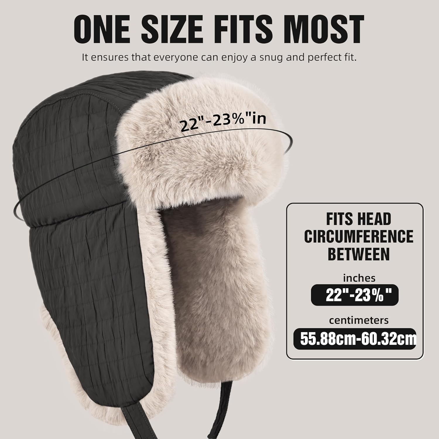 Winter Hat for Men Women Trapper Hat with Ear Flaps, Windproof Russian Trooper Hat for Cold Weather Hunting Skiing