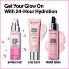 Revlon Photoready Face Gloss Rose Glow Primer, Makeup For All Skin Types, Hydrates, Illuminates & Moisturizes, Infused With Glycerin & Olive Oil Extract, 80% Water, 1 Fl Oz