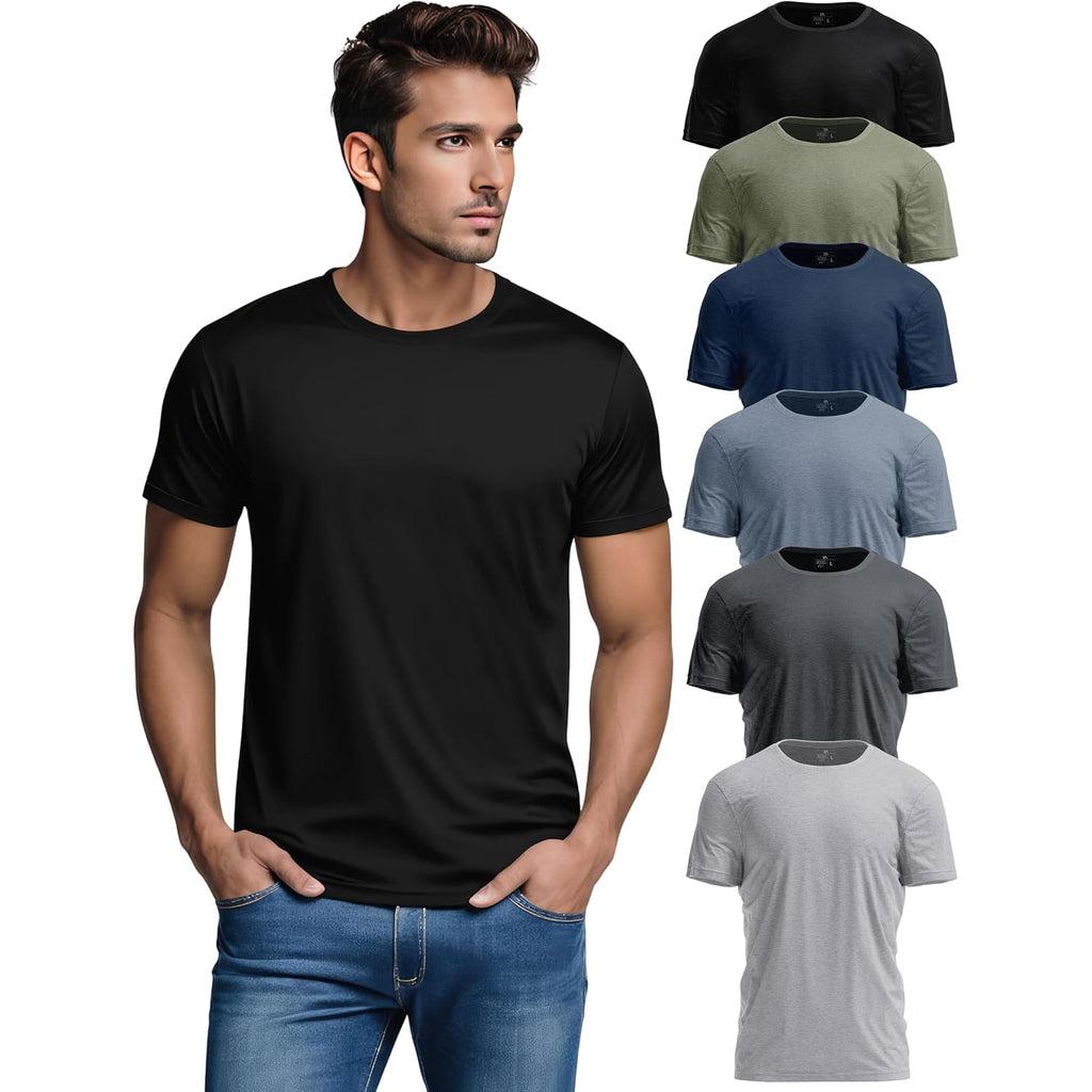 Men'S T-Shirt Soft Premium Cotton Tailored Fit Crew Neck Classic Short Sleeve Tee