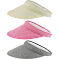 3 Pieces Clip On Visors Women Men Visor Sun Hats Hat Outdoor Sports Golf Beach Travel Tennis Cap