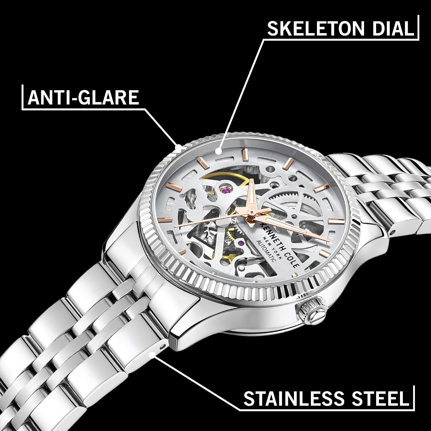 Kenneth Cole New York Ladies' Modern Classic Watch – Ion Plated, Stainless Steel, Minimalist Design, Contemporary Elegance