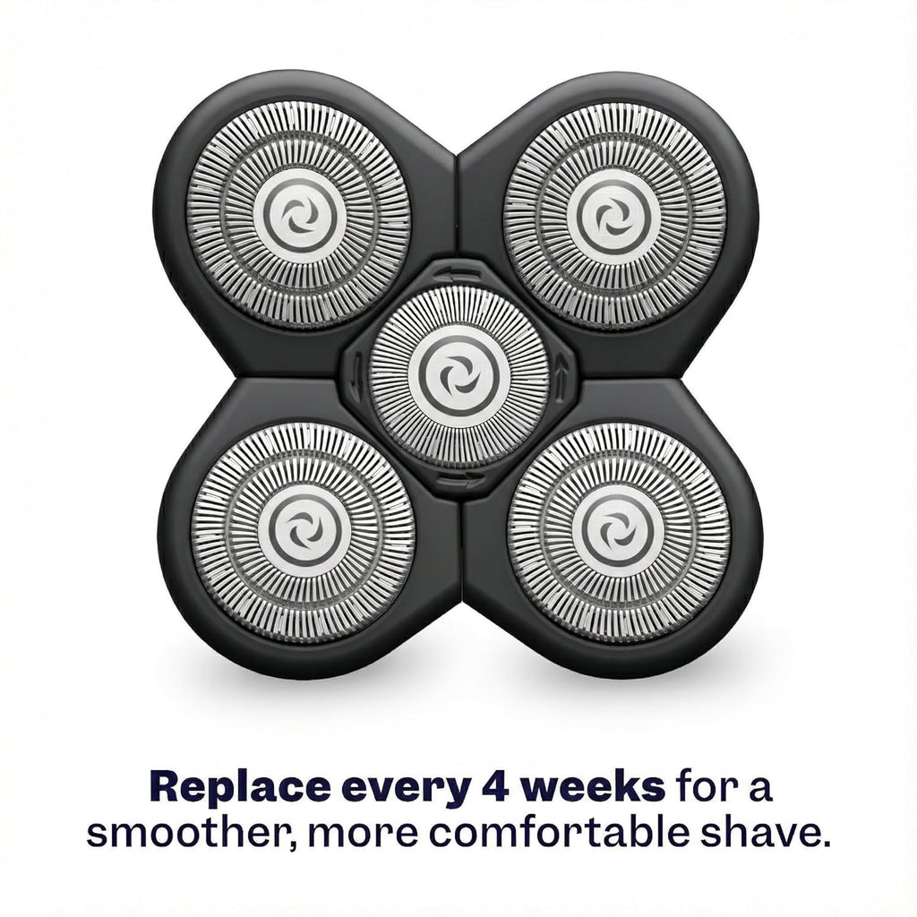 Freebird FlexSeries Official Blade Refill for Men, 5-Blade Stainless Steel Replacement Head, ScalpSafe Hypoallergenic Design, Nickel Free, Fits Freebird FlexSeries Men's Cordless Electric Head Shaver