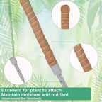 3 Pack Moss Pole, 50 Inch Monstera Plant Support, Tall Moss Poles For Climbing Plants Indoor Diy, Coco Coir Plant Pole Moss Plant Stick Support Stake Kit For Potted Plants, Pothos, Philodendron