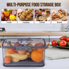 Bread Box Bread Boxes For Kitchen Counter Airtight, Time Recording Bread Storage Container With Lid, Bread Keeper For Homemade Bread, Toast, Bagel, Donut And Cookies, Grey