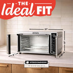 Gourmia French Door Air Fryer – 25 Qt Large Capacity Convection Oven, Fryfroce 360°, Digital Display with 17 Cooking Presets, Bake, Toast, Roast, Dehydrate, Fits 12” Pizza
