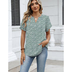 Zeagoo Womens Dressy Casual Shirts Short Sleeve V Neck Work Blouse Business Casual Summer Chiffon Tops
