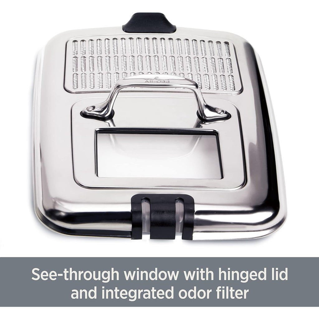 All-Clad Electric Deep Fryer With Basket And Lid, Stainless Steel Deep Fryer For Home Use, 1700W, Dishwasher Safe