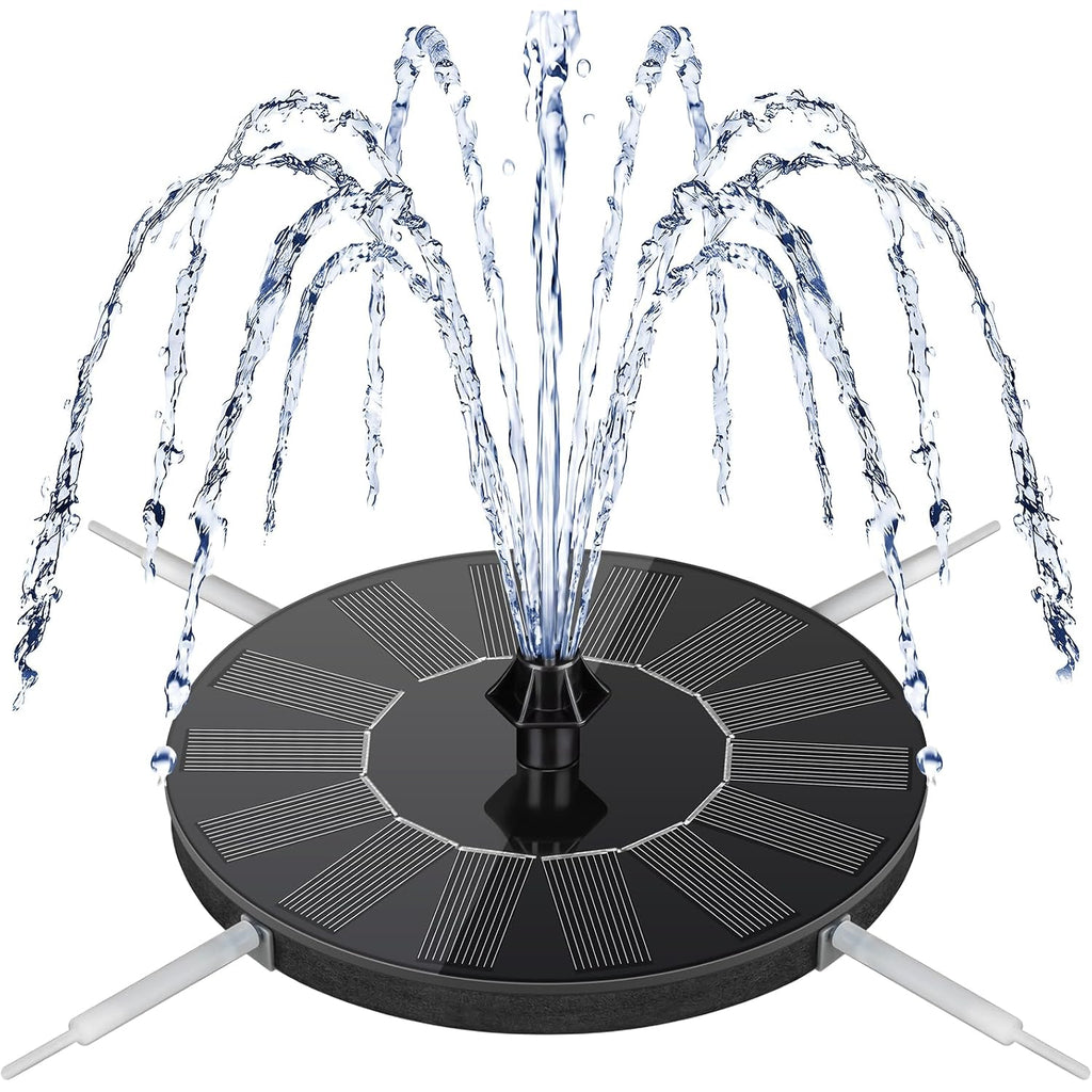 Mademax Solar Bird Bath Fountains, Upgrade 1.4W Solar Fountain Pump With 8 Nozzles & 4 Brackets, Free Standing Floating Solar Powered Water Fountain Pump For Bird Bath, Garden, Pond, Pool, Outdoor