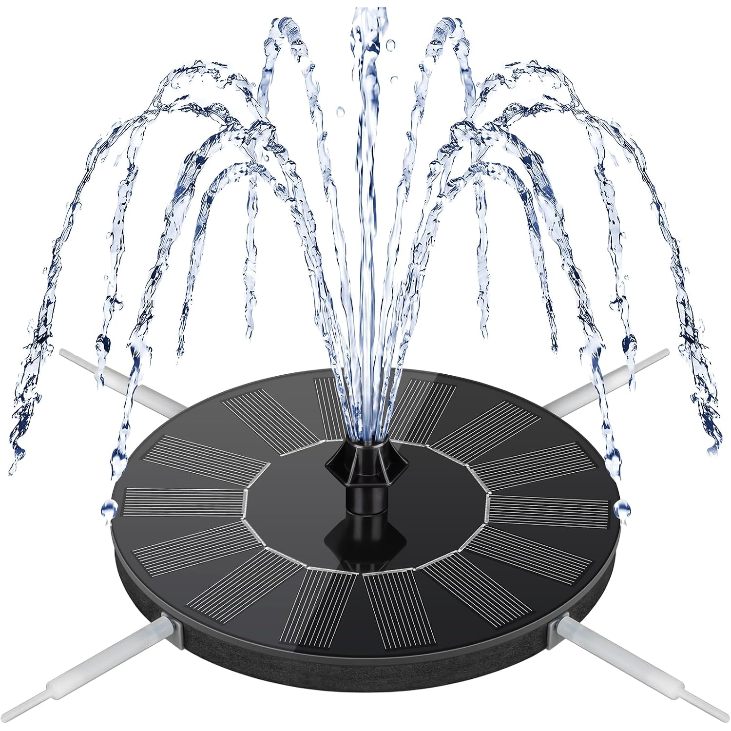 Mademax Solar Bird Bath Fountains, Upgrade 1.4W Solar Fountain Pump With 8 Nozzles & 4 Brackets, Free Standing Floating Solar Powered Water Fountain Pump For Bird Bath, Garden, Pond, Pool, Outdoor