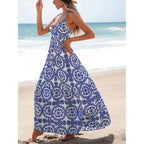Cupshe Women'S Maxi Dress Floral Print Twisted V Neck Sleeveless Long Dress Summer Casual Dress