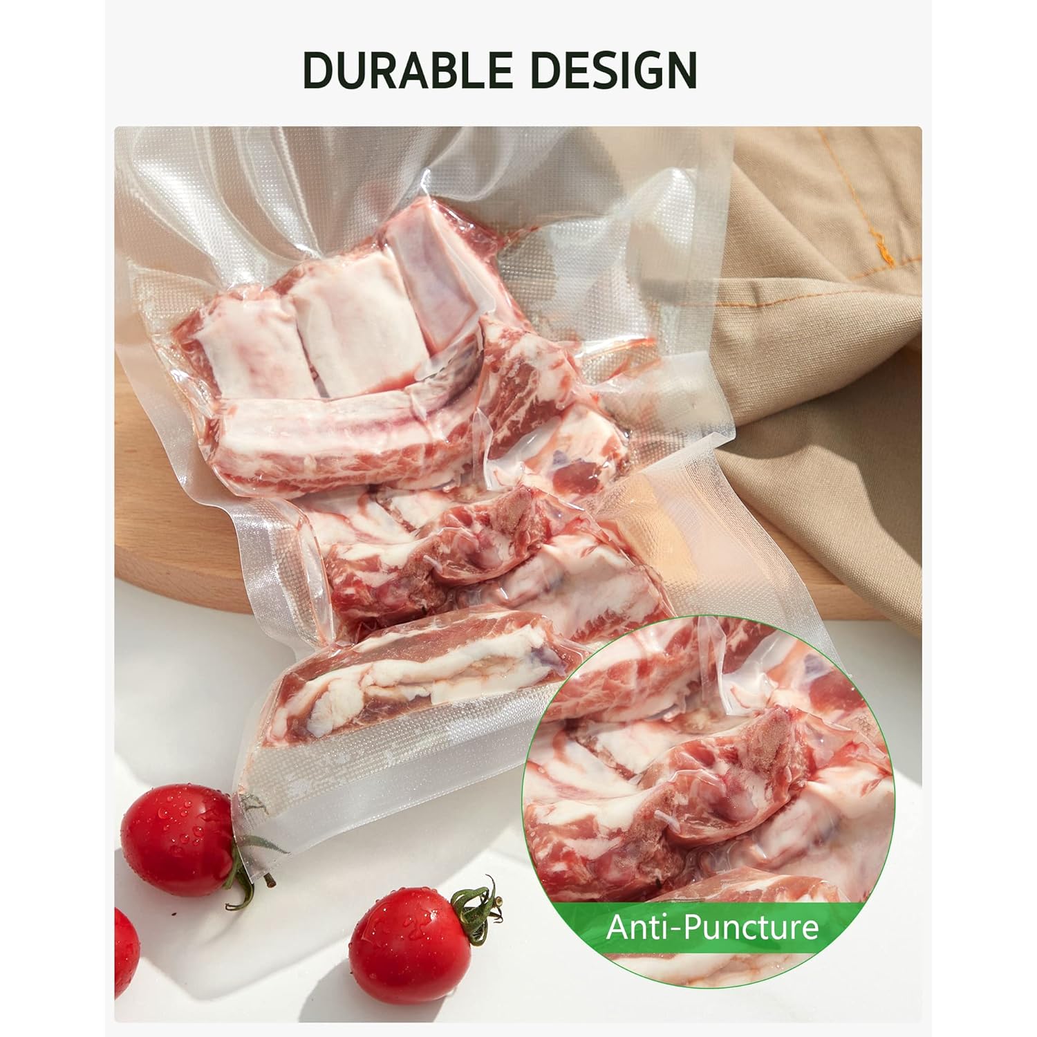 Syntus Vacuum Sealer Bags, 150 Gallon 11" x 16" and Quart 8" x 12" and Pint 6" x 10" Commercial Grade PreCut Bag, BPA Free Food Vac Bags for Storage, Meal Prep or Sous Vide