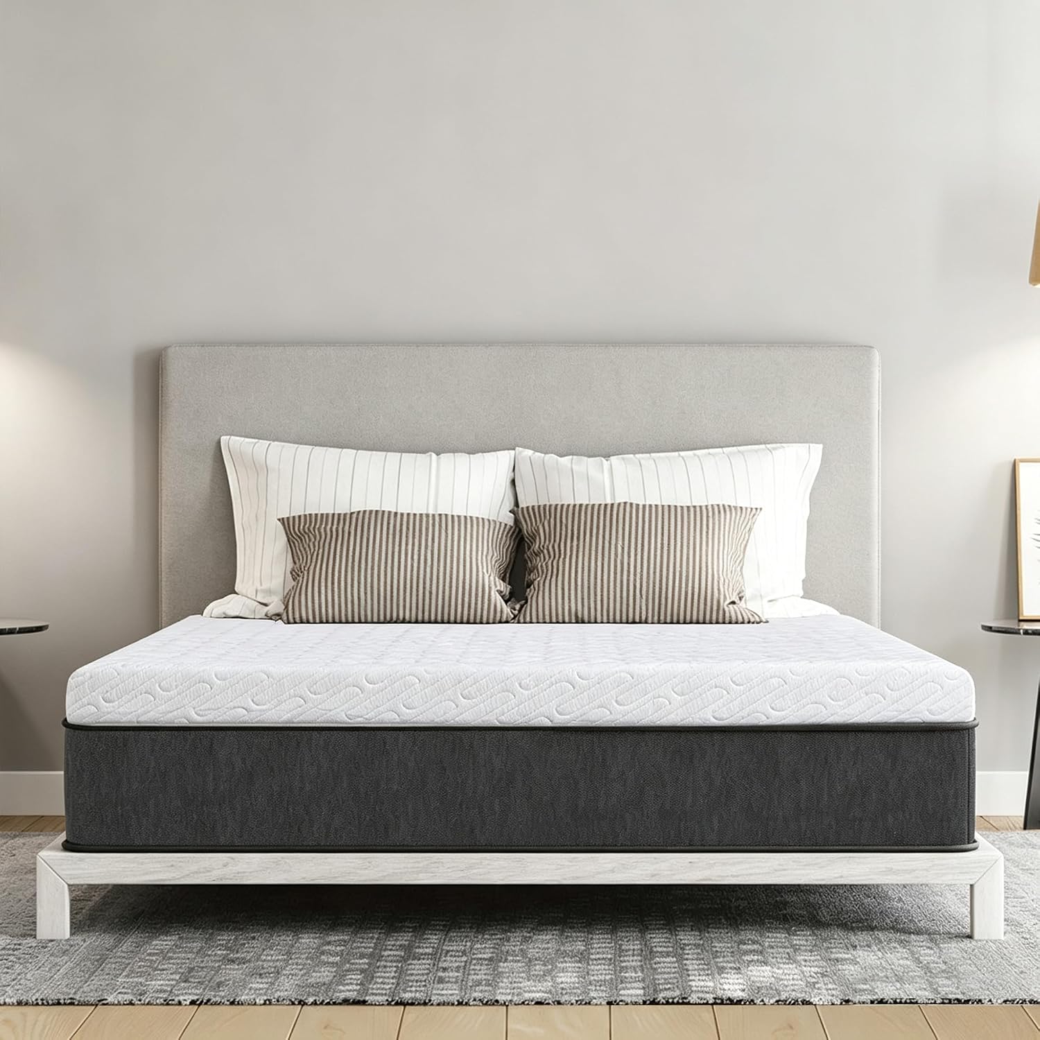 Valuxe 3 Inch Gel Memory Foam Mattress Topper Queen Size High Density Cooling Pad Pressure Relief Bed Topper (With Removable & Washable Bamboo Cover)