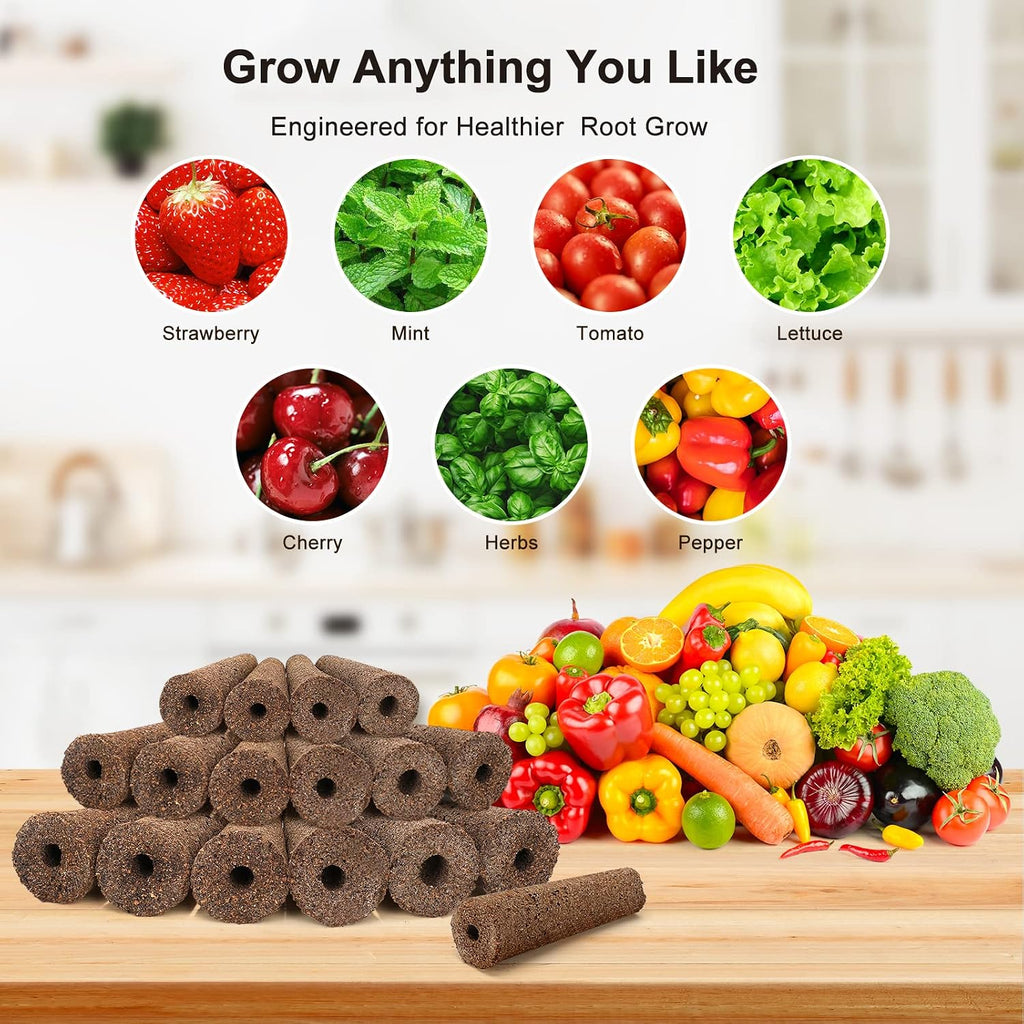 50Pcs Hydroponic Pods Kit: Compatible With Aerogarden Herb Kits With 50 Grow Sponges; 50 Pods Lable, Highly Breathable - Indoor Garden Kit Supplies For Most Brands