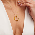 MyNameNecklace Personalized Charming Heart Necklace with Engraved Beads - Dainty Gift for Mom, Grandma, Her, Women - Custom Jewelry for Christmas