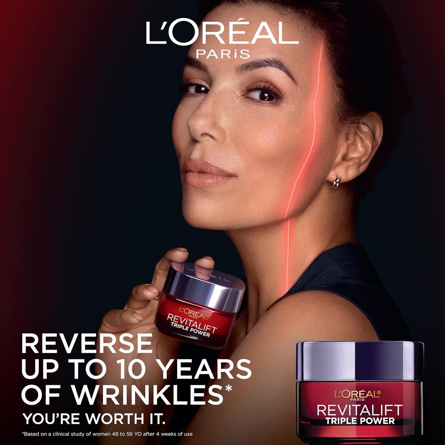 L'Oreal Paris Revitalift Triple Power Anti-Aging Face Moisturizer, Pro Retinol, Hyaluronic Acid & Vitamin C To Reduce Wrinkles, Firm & Brighten Skin, 2.55 Oz