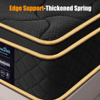 Queen Mattress 12 Inch Medium Firm Hybrid Mattress Queen Size Memory Foam Pocket Springs Queen Bed Matress In A Box For All Sleeping Positions Motion Isolation Comfortable Sleep (Black, Queen 12 Inch)