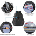 Kroser Travel Laptop Backpack 17.3 Inch Xl Computer Backpack With Hard Shell Saferoom Rfid Pockets Water-Repellent Business College Daypack Stylish Bag For Men/Women-Black