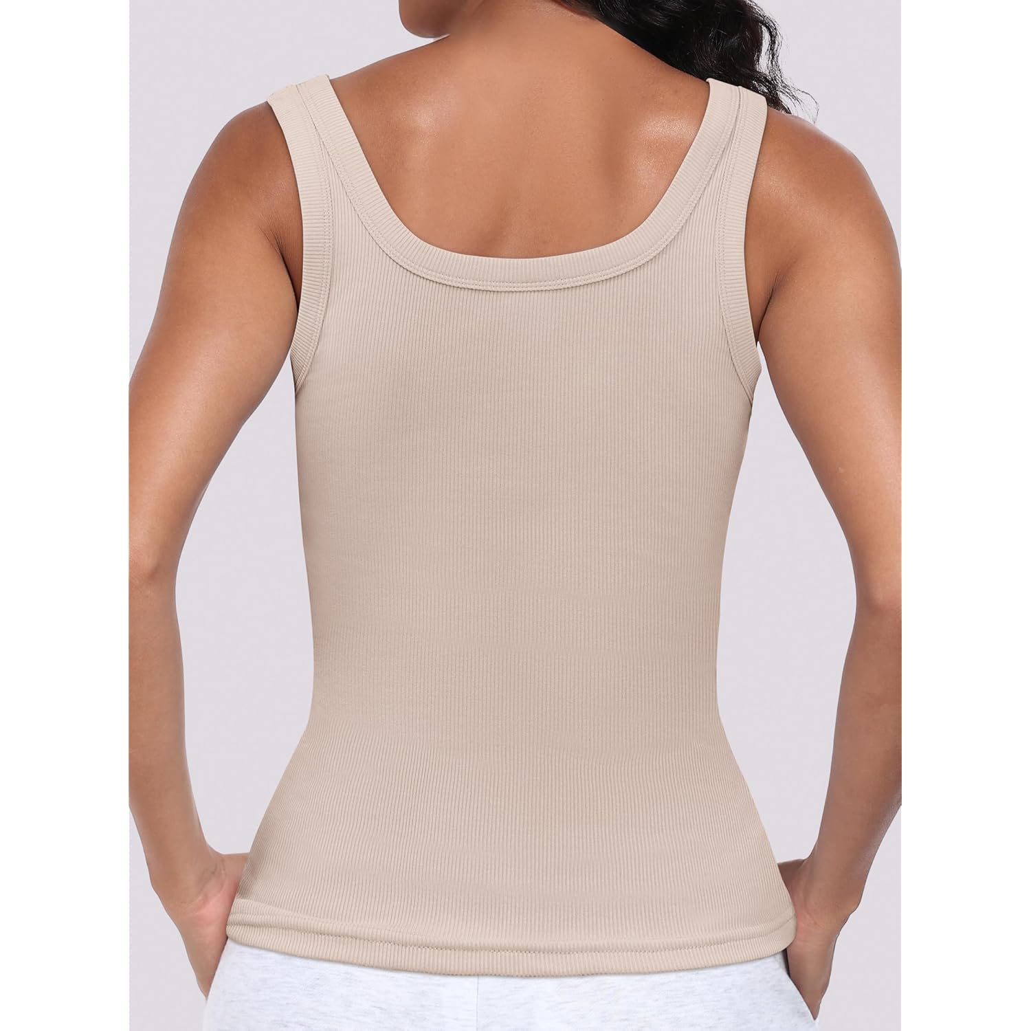 Womens Sleeveless Scoop Neck Tank Top Ribbed Fitted Summer Basic Slim Cute Tops 2026
