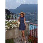 Reoria Womens Sexy Boat Neck Mini Dress Sleeveless Mesh Ruched Drop Waist Y2K Party Dresses