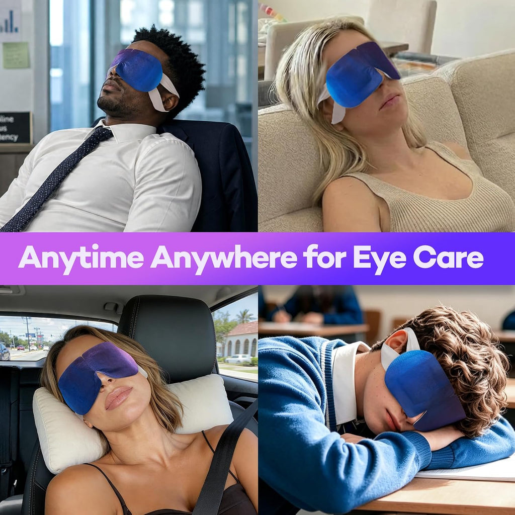 Steam Eye Masks For Dry Eyes, 45 Min+ Heated Eye Mask, Disposable Self Heating Warm Compress, Fast Relief For Eye Strain & Stye, Long Lasting Sleep & Travel Essentials, Unscented (20 Pack)