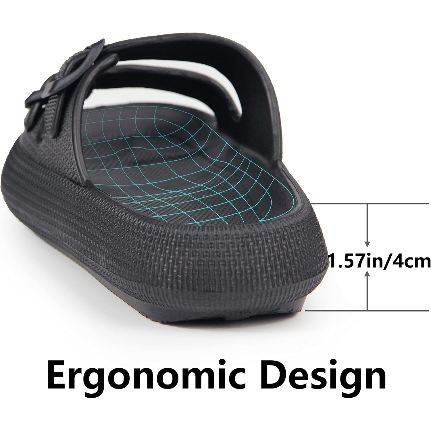 Weweya Sandals For Women And Men - Pillow Slippers - Double Buckle Adjustable Slides - Eva Flat Sandals