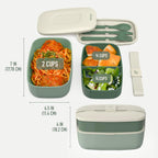 Bentgo Classic - Adult Bento Box, Stackable 3-Compartment Lunch Box With Removable Utensil Set And Sealing Strap, Bpa-Free, Food Container Ideal For Meal Prep, Work, And On The Go (Khaki Green)