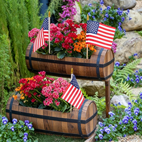 12 Pack Small American Flags - 4X6 Inch Mini Usa Hand Held Stick Flag With Safety Spear Top, 250Th Anniversary, Memorial Day, Outdoor 4Th Of July Decorations, Veteran'S Day Patriotic Decor
